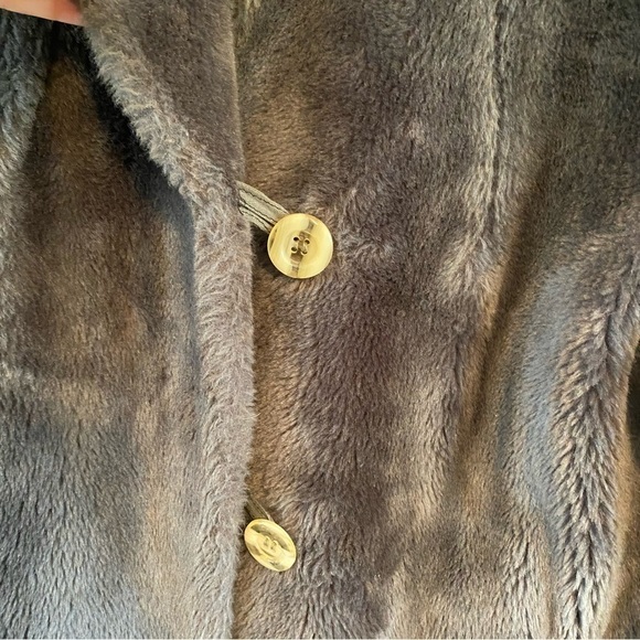 Borgana Vintage faux fur grey short coat medium - Picture 4 of 7